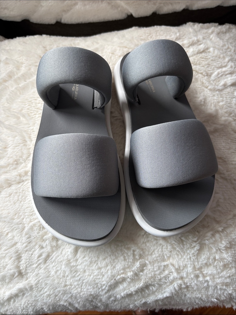 Koolaburra Gray Double-Strap Padded Slide Sandals